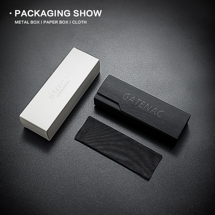 Gatenac Unisex Full Rim Round Titanium Frame Eyeglasses Gxyj02 Full Rim Gatenac