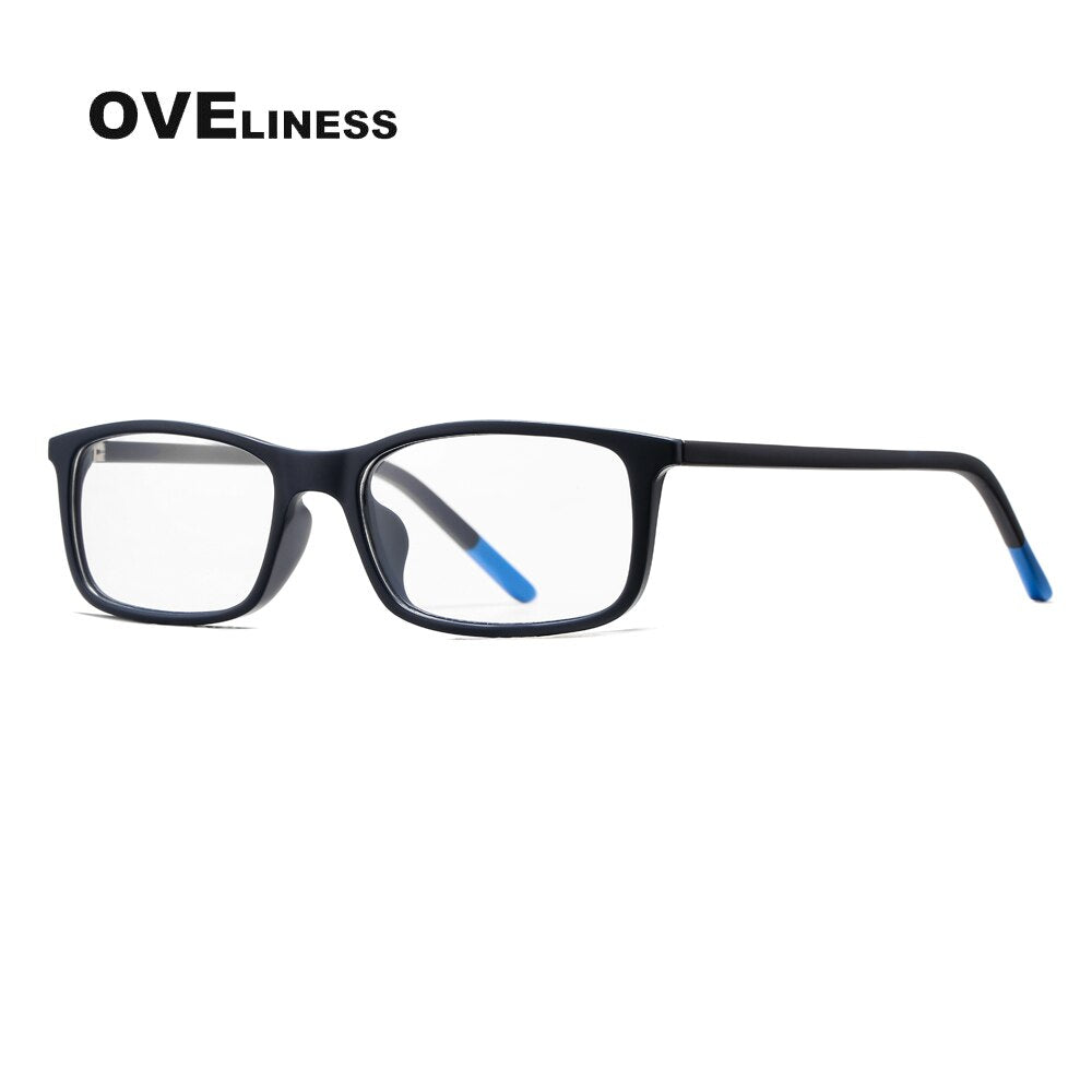 Oveliness Unisex Full Rim Square Tr 90 Titanium Eyeglasses 7252 Full Rim Oveliness blue