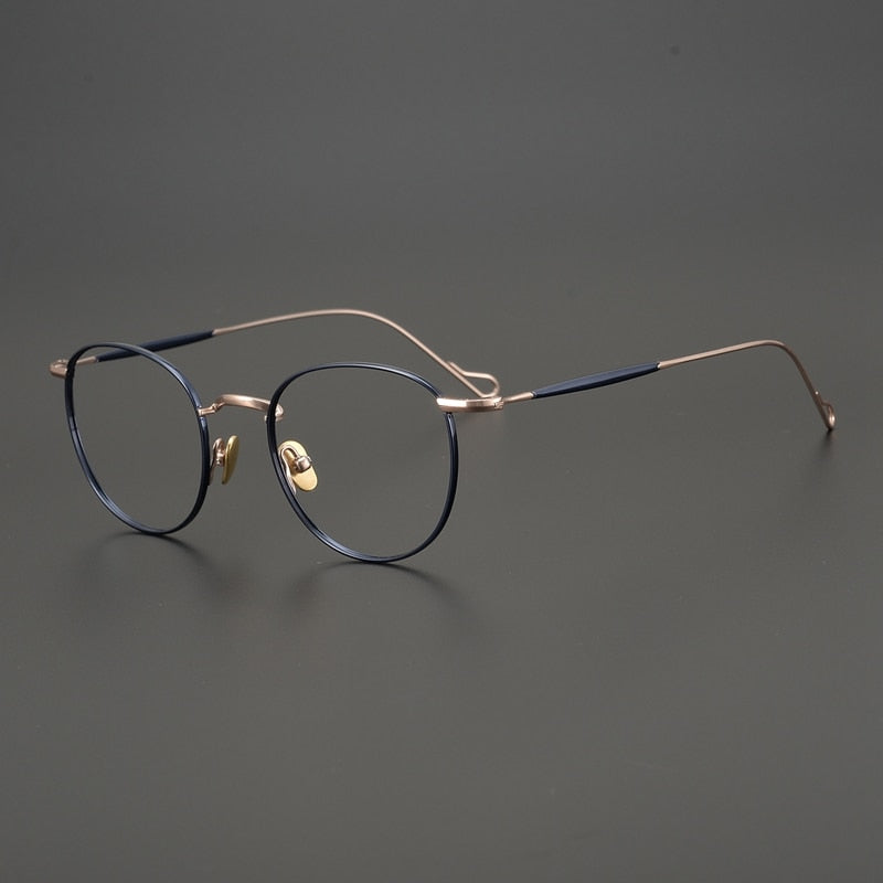 Gatenac Unisex Full Rim Round Titanium Frame Eyeglasses Gxyj491 Full Rim Gatenac 1