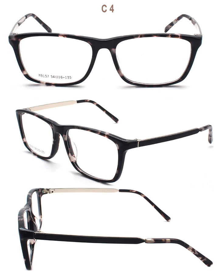 Reven Jate Unisex Full Rim Square Acetate Eyeglasses K9137 Full Rim Reven Jate