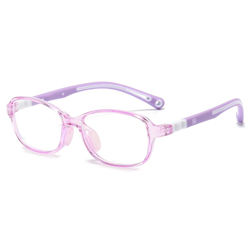Oveliness Unisex Children's Full Rim Square Tr 90 Titanium Eyeglasses Trd104 Full Rim Oveliness c5 purple  