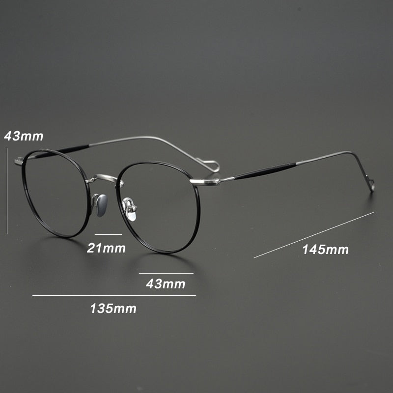 Gatenac Unisex Full Rim Round Titanium Frame Eyeglasses Gxyj491 Full Rim Gatenac
