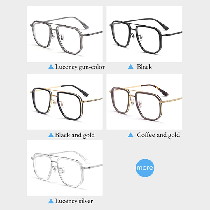 Hotochki Men's Full Rim Titanium Alloy IP Plated Frame Eyeglasses 2216yj Full Rim Hotochki