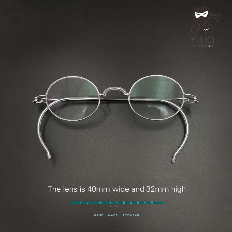 Yujo Unisex Full Rim Eyeglasses Oval Stainless Steel Y011 Full Rim Yujo