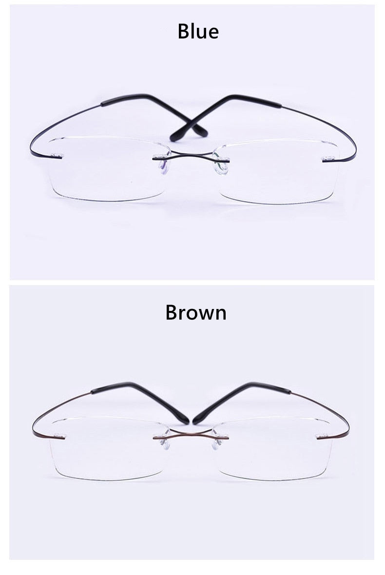Yimaruili Unisex Rimless TR 90 Resin β Titanium Frame Eyeglasses Rimless Yimaruili Eyeglasses
