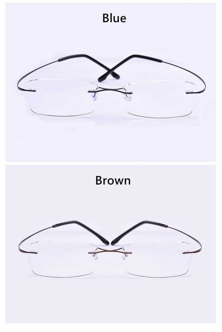 Yimaruili Unisex Rimless TR 90 Resin β Titanium Frame Eyeglasses Rimless Yimaruili Eyeglasses
