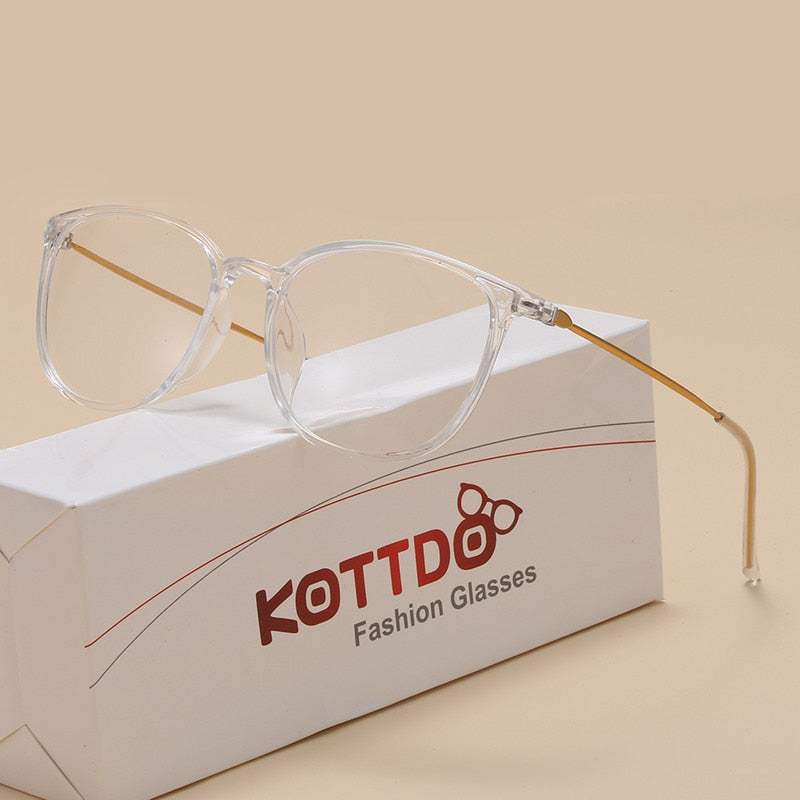 Kottdo Unissex Full Rim Square Polycarbonate Eyeglasses K872 Full Rim Kottdo Clear