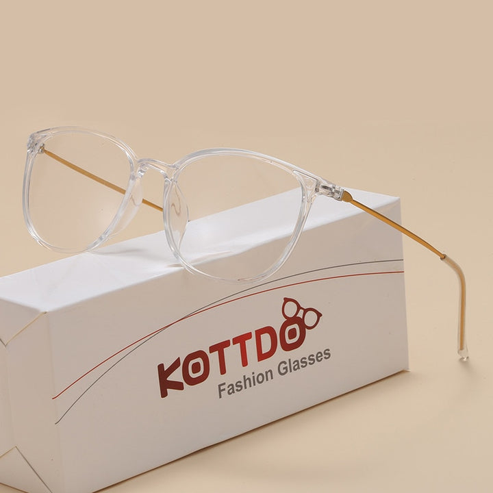 Kottdo Unissex Full Rim Square Polycarbonate Eyeglasses K872 Full Rim Kottdo Clear