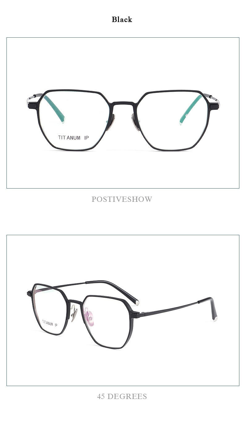 Hotochki Unisex Full Rim Titanium Alloy IP Plated Frame Eyeglasses 66004 Full Rim Hotochki