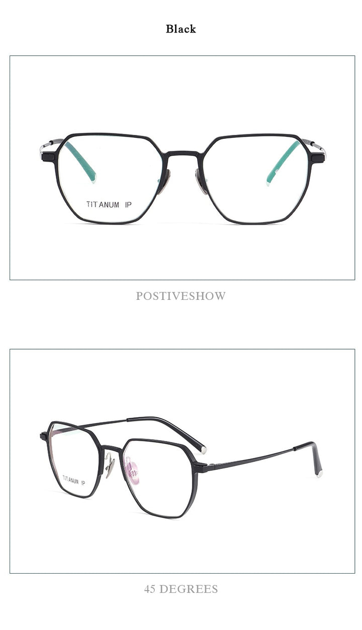 Hotochki Unisex Full Rim Titanium Alloy IP Plated Frame Eyeglasses 66004 Full Rim Hotochki