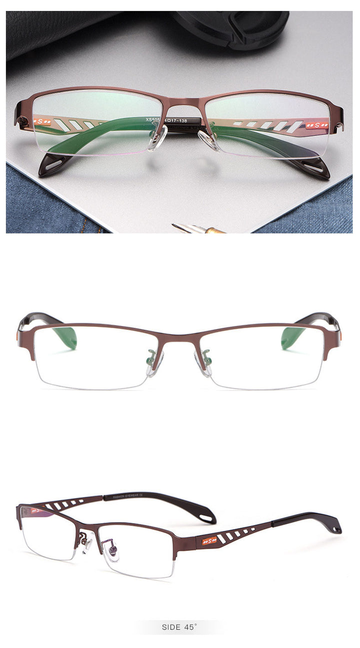 Reven Jate Xs505 Unisex Semi Rim Alloy Tr 90  Eyeglasses Semi Rim Reven Jate