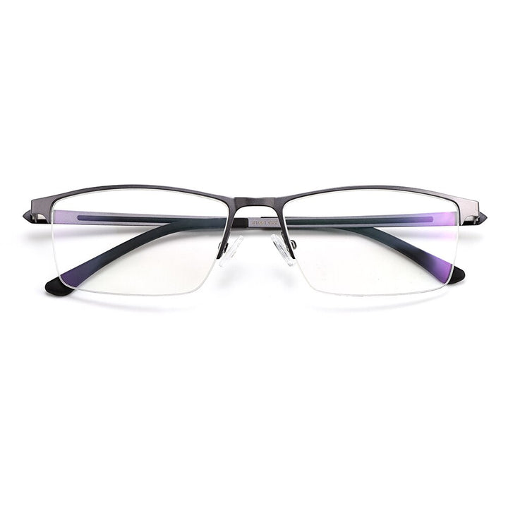 Gmei Men's Semi Rim Square Titanium Alloy Eyeglasses S41001 Semi Rim Gmei Optical
