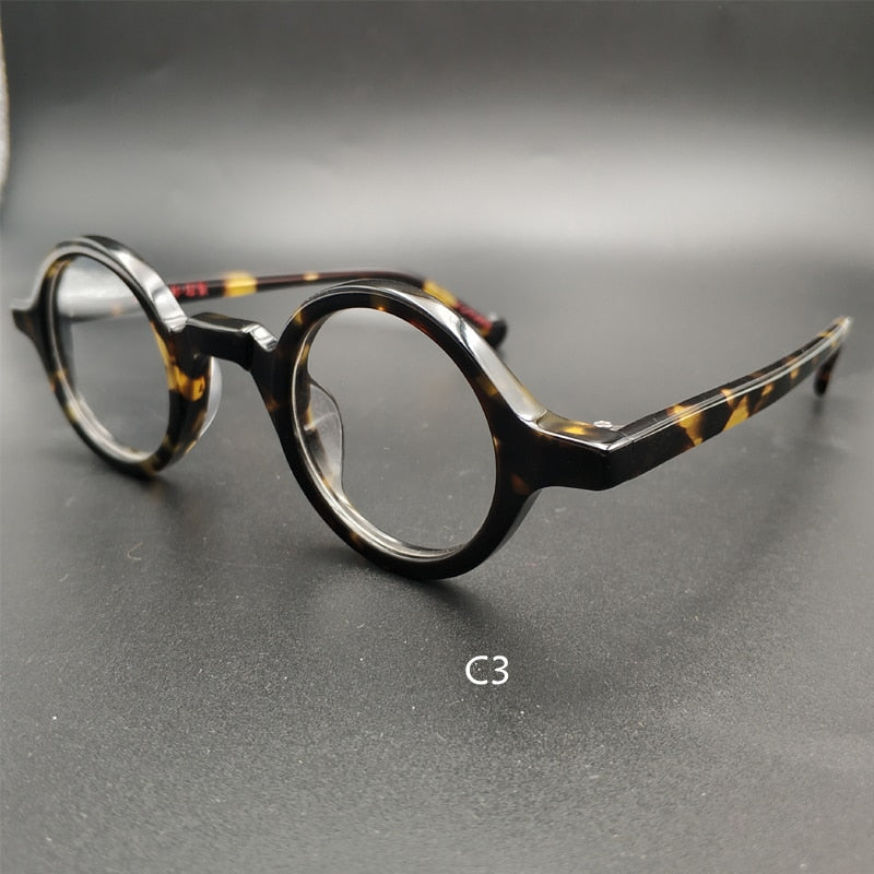 Yujo Unisex Full Rim Small Round Eyeglasses Acetate Y916 Full Rim Yujo C3 China