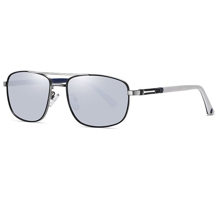 Reven Jate Men's Full Rim Square Alloy Polarized Sunglasses 6313 Sunglasses Reven Jate silver
