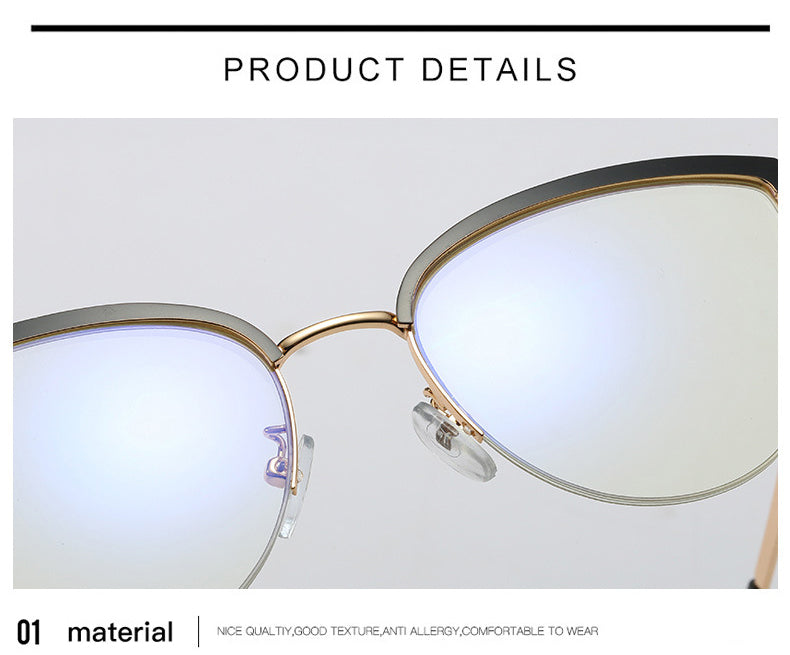 Hotony Women's Full Rim Cat Eye Alloy Frame Eyeglasses 95679 Full Rim Hotony