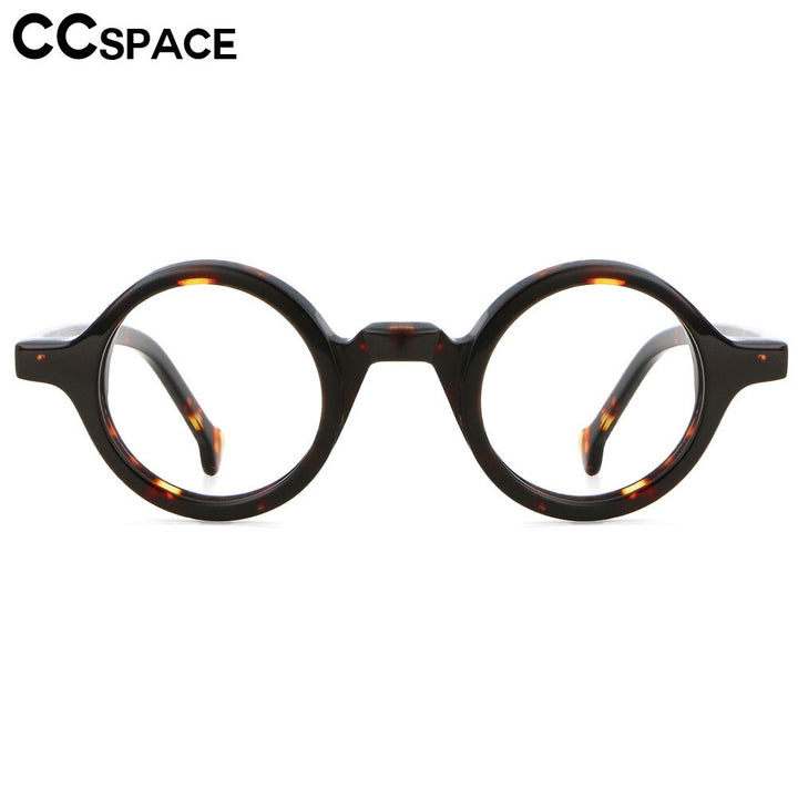 CCspace Unisex Full Rim Round Acetate Punk Frame Eyeglasses 53678 Full Rim CCspace