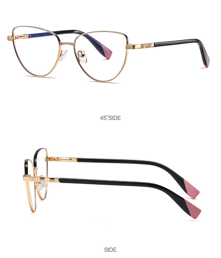 Hotochki Women's Full Rim Cat Eye Alloy Frame Eyeglasses 3018 Full Rim Hotochki