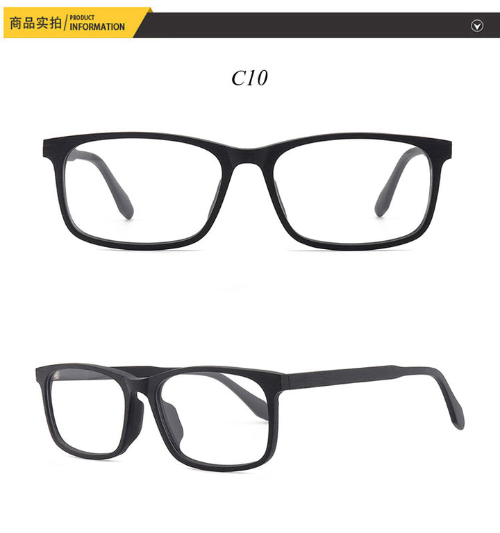 Hdcrafter Unisex Full Rim Oversized Square Wood Frame Eyeglasses 1691 Full Rim Hdcrafter Eyeglasses