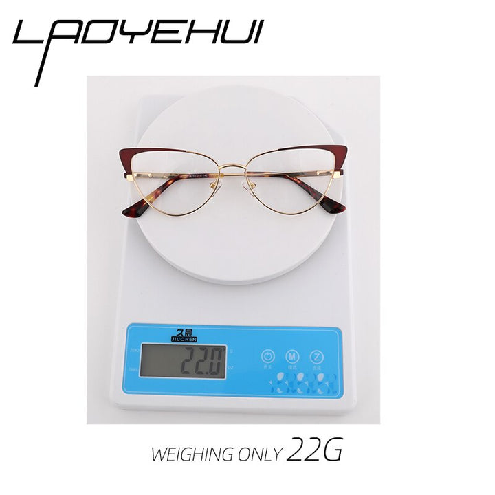 Laoyehui Women's Eyeglasses Cat Eye Alloy Frame 9014 Full Rim Laoyehui