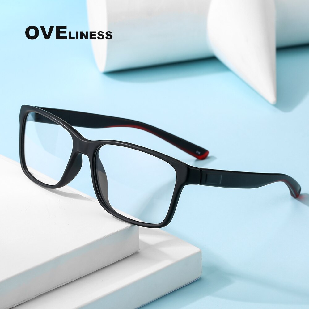 Oveliness Unisex Full Rim Square Tr 90 Titanium Eyeglasses 7091 Full Rim Oveliness