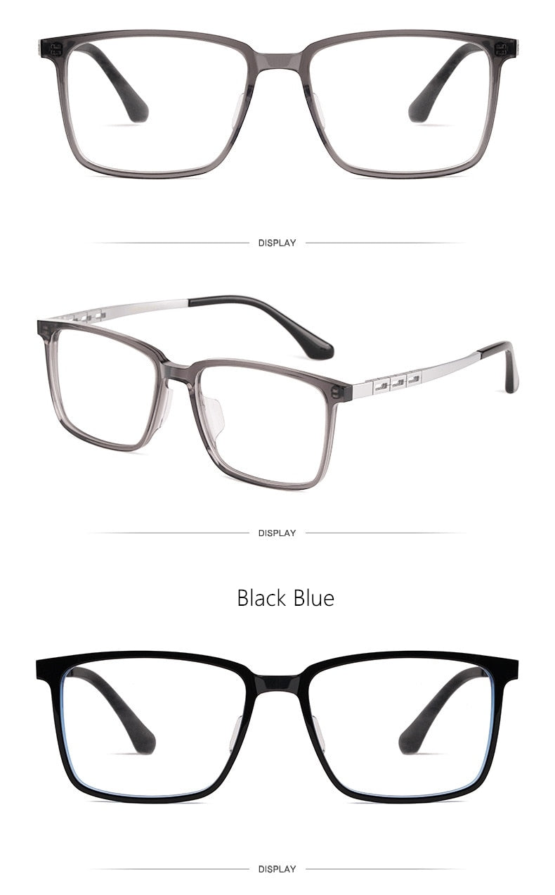 Yimaruili Men's Full Rim Titanium Frame Eyeglasses HT5022B Full Rim Yimaruili Eyeglasses