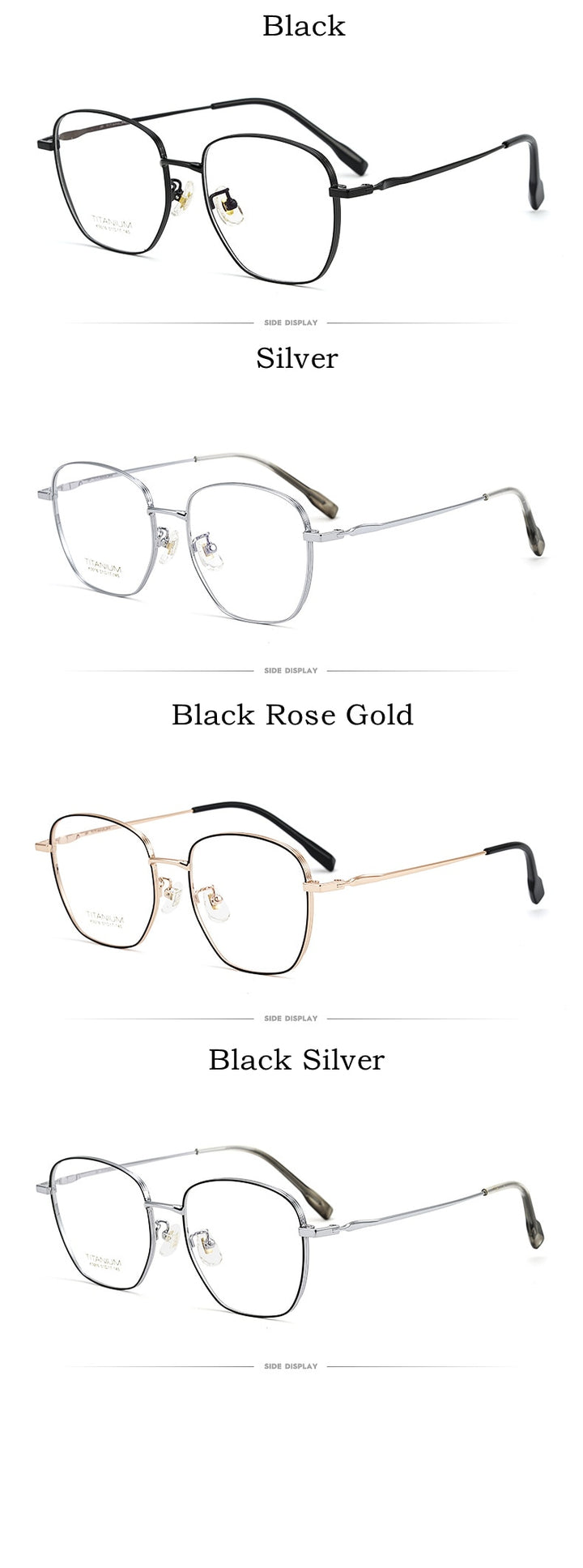 Yimaruili Unisex Full Rim Square Titanium Frame Eyeglasses 02K5016 Full Rim Yimaruili Eyeglasses
