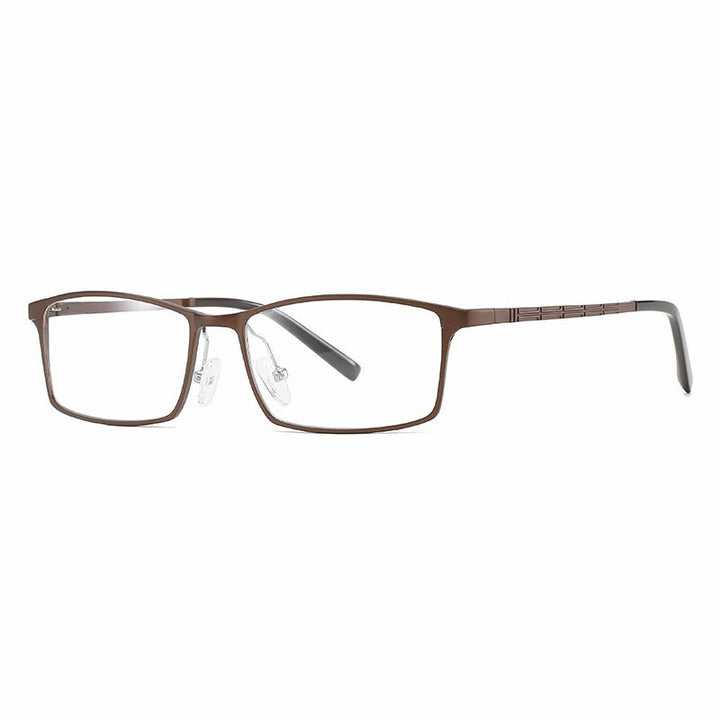 Hotochki Unisex Full Rim Alloy Frame Square Eyeglasses 6300 Full Rim Hotochki Auburn