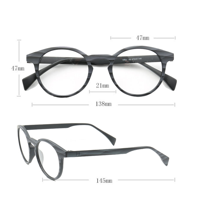 CCspace Unisex Full Rim Round Tr 90 Titanium Frame Eyeglasses 49983 Full Rim CCspace