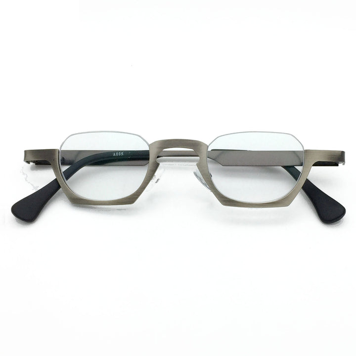 Yujo Unisex Semi Rim Bottom Square Alloy Reading Glasses Y038 Reading Glasses Yujo