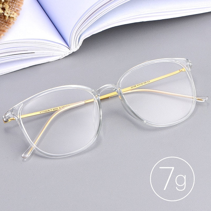 Yimaruili Unisex Full Rim β Titanium Frame Eyeglasses 2212B Full Rim Yimaruili Eyeglasses
