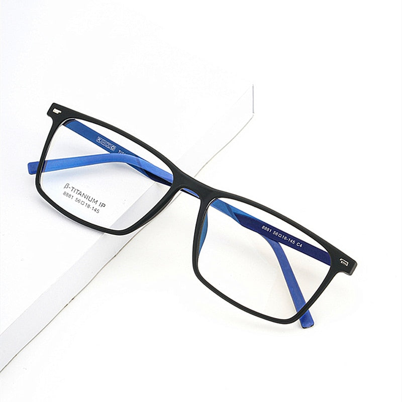 Yimaruili Men's Full Rim TR 90 Resin β Titanium Frame Eyeglasses 8881 Full Rim Yimaruili Eyeglasses