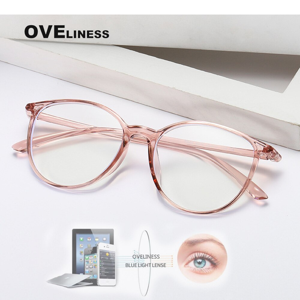 Oveliness Unisex Full Rim Round Square Tr 90 Titanium Eyeglasses 8075 Full Rim Oveliness