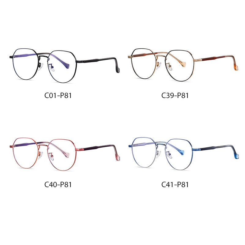 Handoer Unisex Full Rim Irregular Round Alloy Eyeglasses Ld219 Full Rim Handoer