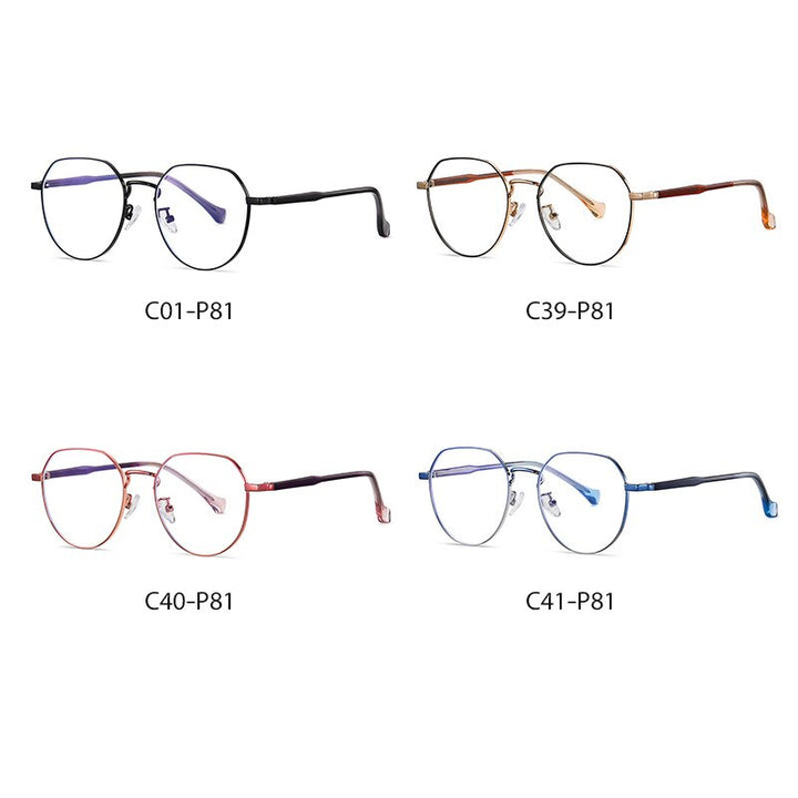Handoer Unisex Full Rim Irregular Round Alloy Eyeglasses Ld219 Full Rim Handoer