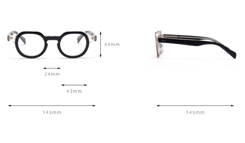 CCspace Unisex Full Rim Round Acetate Frame Eyeglasses 49875 Full Rim CCspace