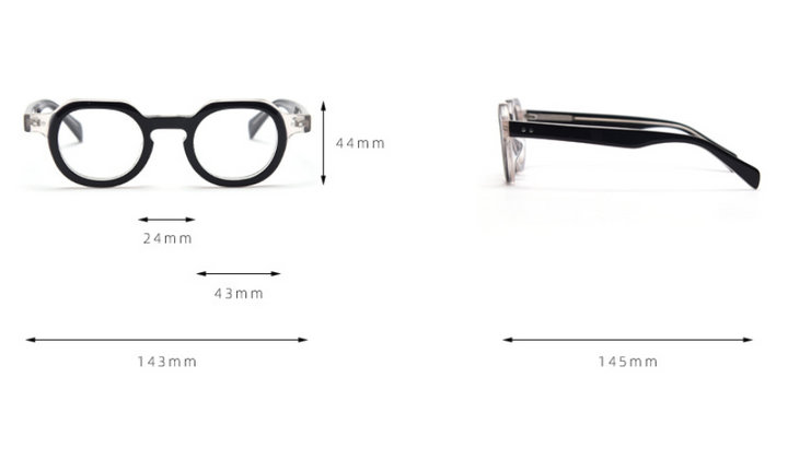 CCspace Unisex Full Rim Round Acetate Frame Eyeglasses 49875 Full Rim CCspace