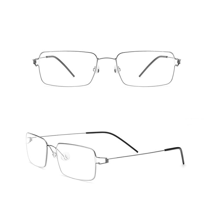 Yimaruili Unisex Full Rim Screwless Titanium Alloy Frame Eyeglasses 28606 Full Rim Yimaruili Eyeglasses Gray