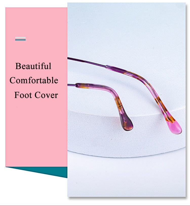 Women's Oval Semi Rim Alloy Eyeglasses Yy1128 Semi Rim Bclear