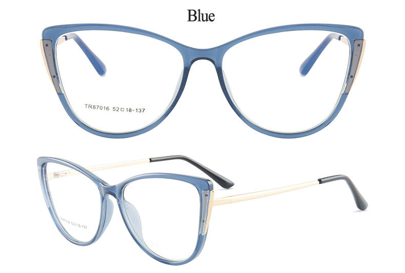 Hotony Women's Full Rim TR 90 Resin Cat Eye Frame Eyeglasses 7016 Full Rim Hotony