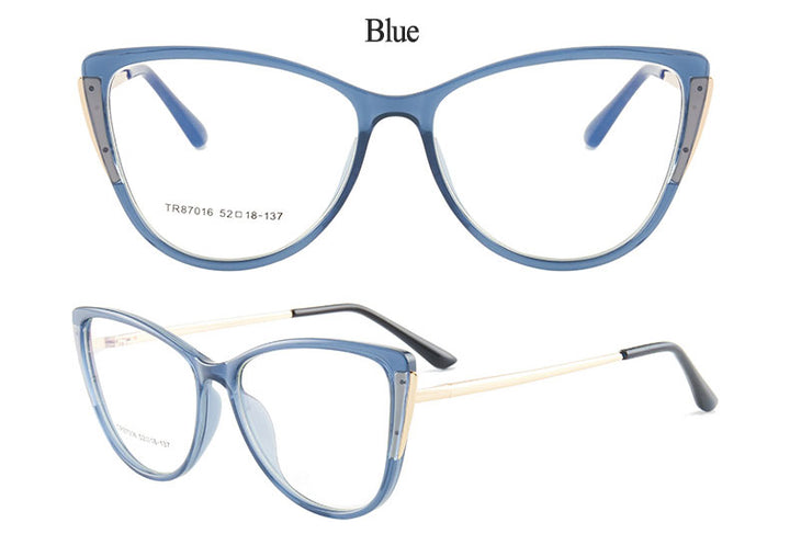 Hotony Women's Full Rim TR 90 Resin Cat Eye Frame Eyeglasses 7016 Full Rim Hotony