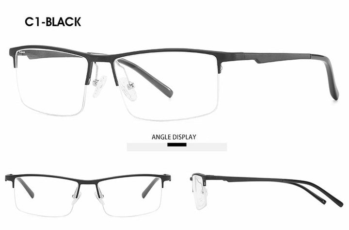 Hotochki Unisex Semi Rim Aluminum Magnesium Alloy Frame Eyeglasses 6331 Semi Rim Hotochki