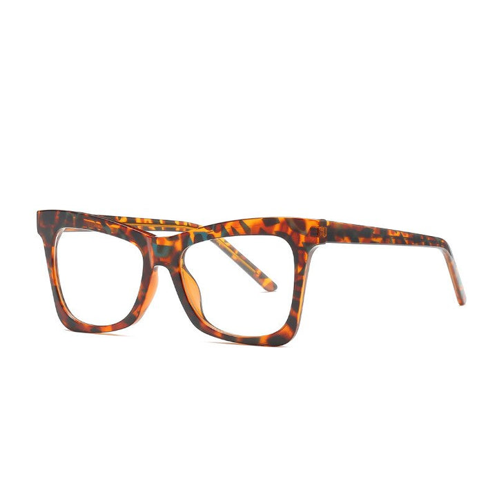 CCspace Unisex Full Rim Square Cat Eye Tr 90 Titanium Frame Eyeglasses 49547 Full Rim CCspace C6Leopard