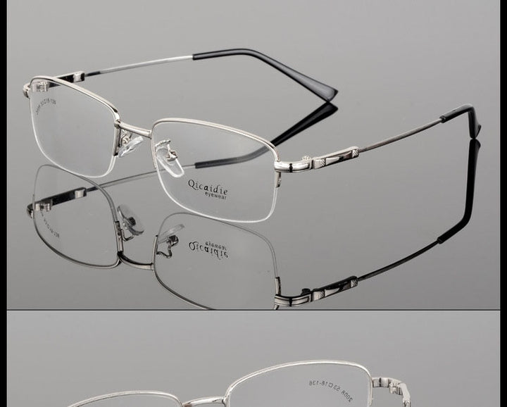 Bclear Men's Semi Rim Square Alloy Eyeglasses 2008 Semi Rim Bclear