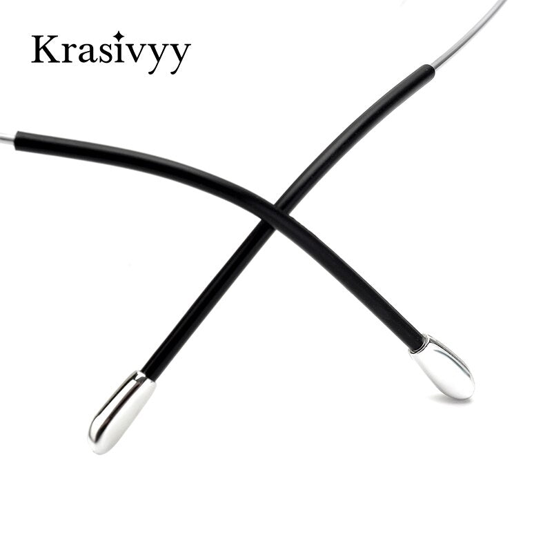 Krasivyy Unisex Rimless Square Screwless Titanium Eyeglasses Kr16016 Rimless Krasivyy