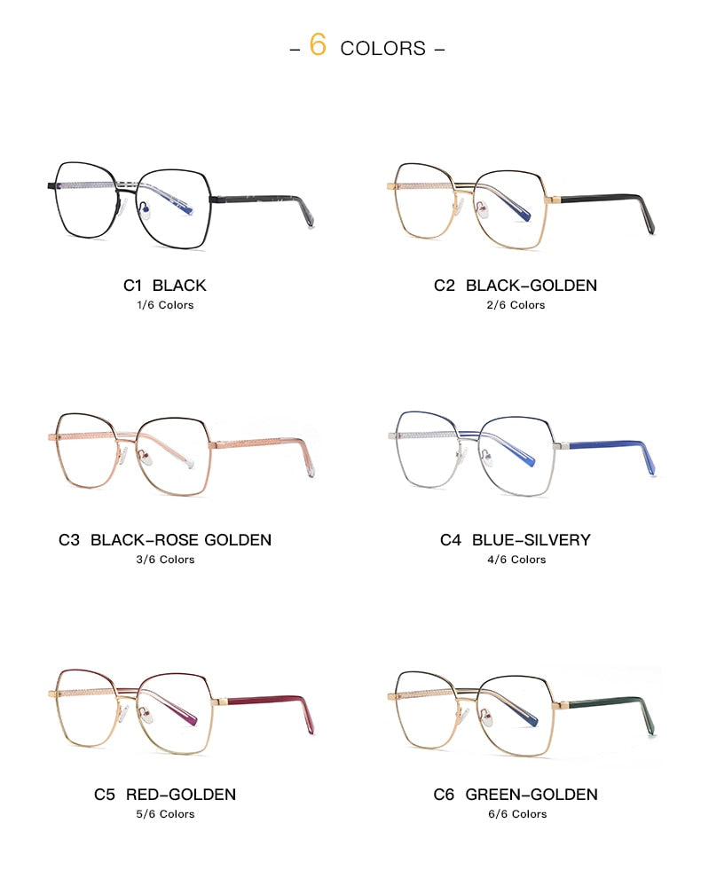 Hotochki Women's Full Rim Polygon TR-90 Resin Alloy Frame Eyeglasses 3004 Full Rim Hotochki