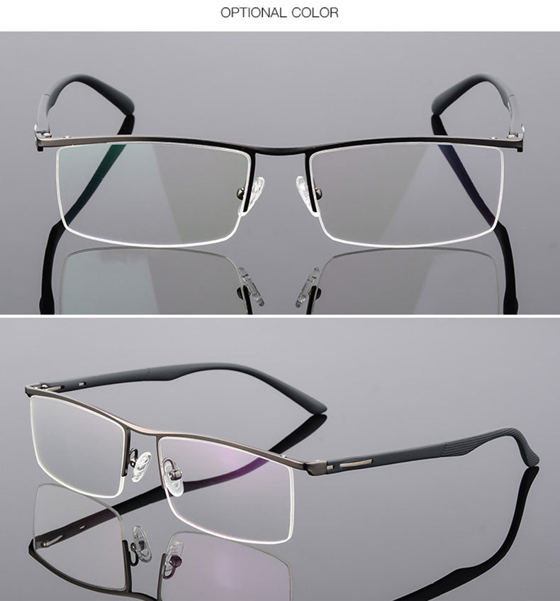 Reven Jate Unisex Semi Rim Square Tr 90 Alloy Eyeglasses P8831 Semi Rim Reven Jate