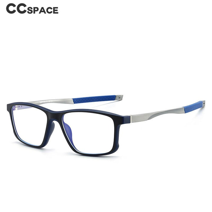 CCspace Unisex Full Rim Square Tr 90 Titanium Sport Eyeglasses 47547 Full Rim CCspace