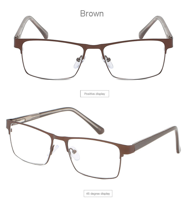 Hotony Men's Full Rim Square Alloy Frame Reading Glasses R89865 Reading Glasses Hotony