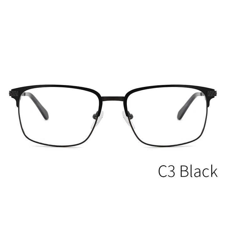 Kansept Men's Full Rim Square Stainless Steel Alloy Frame Eyeglasses Tm004 Full Rim Kansept TM004C3