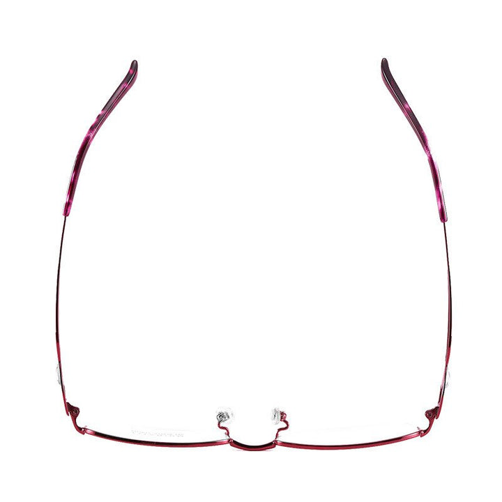 Women's Hollow Jeweled Temple Semi Rim Frame Eyeglasses Lr7812 Semi Rim Bclear